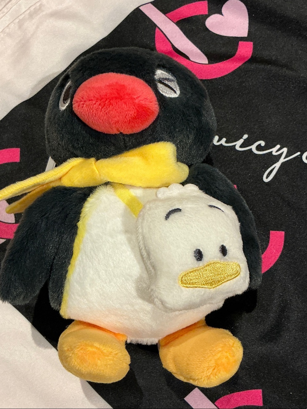 Sanrio Pingu collab with pekkle Yellow Scarf keychain plush charm, Japan